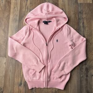 Ralph Lauren Sport Jacket Hoodie Women's Medium Pink Athletic Training Knit 4702